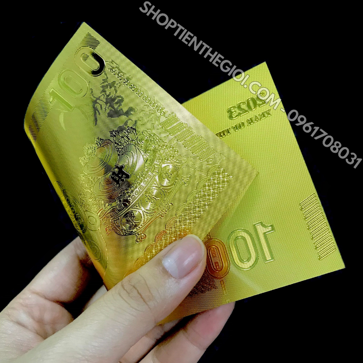 Tiền lì xì con Mèo Thần Tài mạ vàng plastic - SP005900